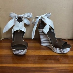 Ugg Lace Up Bow Platform Wedges